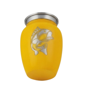 Urnes funéraires décorées en métal, personnalisées, jaunes, thermolaquées, pour souvenirs, les plus vendues - Product Image 2