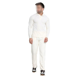 Uniforme de cricket durable, léger, respirant et à séchage rapide pour adultes, couleur blanc pur, 100% polyester, vêtements de sport, logo personnalisé - Product Image 1