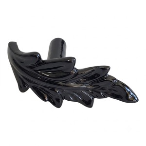 Poignée de tiroir en forme de feuille noire, quincaillerie métallique pour armoire, bouton unique en forme de feuille pour tiroirs, articles de mobilier d'intérieur de style moderne - Product Image 3