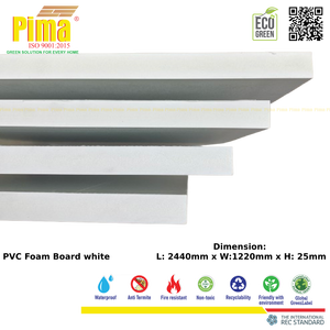 White Color PVC WPC Foam Board 25mm Thickness 0.6 G/cm3 Density Fire-Resistant Decorative <b>Plastic</b> for Bathroom Furniture Kitchen - Product Image 3