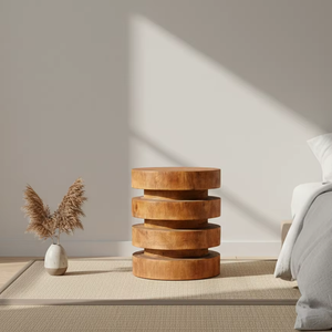 Taburete de Madera de Teca Natural Estilo Escandinavo con Acabado Ecológico, Ideal para Decoración del Hogar, Asientos de Cafetería y Muebles de Hotel - Product Image 1