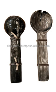 Juego de Cucharas de Cuerno de Búfalo Pulido, Ecológico, Natural, Hecho a Mano, para Comidas Rústicas, Campamentos y Paquetes de Regalo para Fiestas - Product Image 5