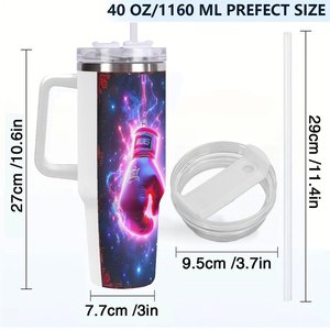 Vaso de acero inoxidable de 40 oz con asa, personalizado con la marca, para club de jardinería o vivero de plantas - Product Image 4