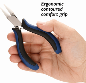 Alicates de punta redonda de acero inoxidable de 5 pulgadas con mordazas de nailon y puntas blandas, herramienta de joyería para doblar alambre y hacer bucles, cabezales de repuesto, agarre ergonómico, bricolaje - Product Image 3