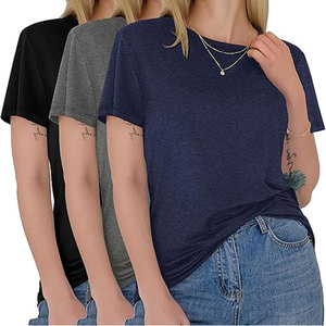 T-shirts pour femmes - Hauts à manches courtes printemps-été, col rond, tendance, décontractés, doux, basiques pour femmes 2k26 - Product Image 6