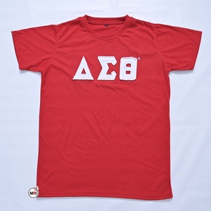 เสื้อยืด DELTA SIGMA THETA ลายทางปักลายฉลุ  ชุดเครื่องแบบชมรม  ผ้าฝ้ายนุ่ม สวมใส่สบาย ทรงพอดีตัว - Product Image 2