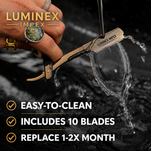 Luminex Impex Vintage Straight Razor Abalone Shell <b>Handle</b> Carbon Steel Shave Ready Barber Salon Razor - Product Image 1