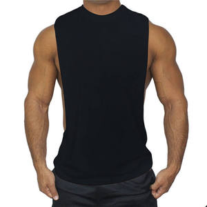 Wholesale Factory Cotton <b>Fabric</b> Men's Workout Solid Color Shirt Sleeveless Gym Tank Tops Vest Tank Top Singlet - Product Image 3