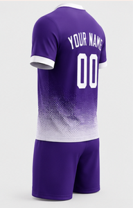 Conjunto de Camiseta de Rugby Personalizada con Cuello en V, Unisex, Manga Corta, Secado Rápido, Impresión por Transferencia de Calor, Poliéster, con Número de Equipo - Product Image 4