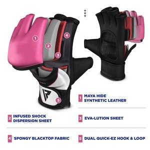 Guantes Profesionales de MMA y Grappling de Medio Dedo, 8oz, con Logotipo Personalizado, para Entrenamiento de Kick Boxing, Sparring y Combate, Alta Calidad, Venta al Por Mayor - Product Image 4