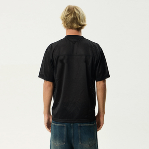 เสื้อยืดแฟนคลับแบบกำหนดเองได้ สีดำ คอกลม ผ้าตาข่ายระบายอากาศ เสื้อครอปทรงบ็อกซี่ เสื้อเจอร์ซีย์ฟุตบอล สำหรับผู้ใหญ่ - Product Image 3