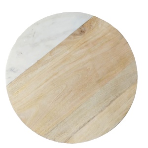 Planche à découper ronde unilatérale en pierre et bois d'acacia - Product Image 6