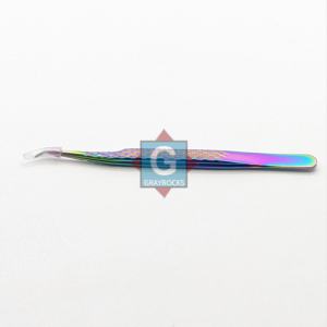 Pinces à épiler antistatiques pour extensions de cils, pointe incurvée en acier inoxydable, outil de maquillage durable et esthétique - Product Image 2