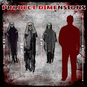 Paquete de 3 Esqueletos Fantasma Colgantes de Halloween, los Mejores Espectros para Decoraciones Festivas al Aire Libre - Product Image 6