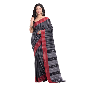 Nueva Colección de Sarees de Algodón Buti Rojo, Negro y Blanco, Suaves y Ligeros, Hechos a Mano, con Diseño Elegante para Bodas, de la India - Product Image 6