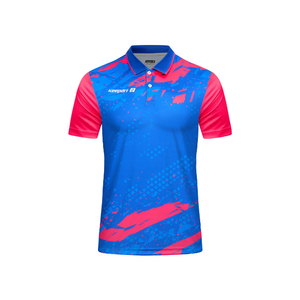 Polo de sport unisexe personnalisé, sans coutures, respirant, extensible dans quatre directions, séchage rapide, anti-transpiration, en Spandex/Polyester, col ras du cou - Product Image 1
