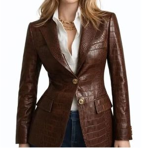 high-street <b>men's</b> stand collar faux <b>leather</b> motorcycle <b>jacket</b> in <b>brown</b> <b>jacket</b> - Product Image 5