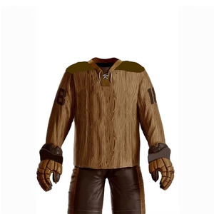 Maillot de hockey sur glace pour homme, rayé marron, sans manches, taille élastique, logo brodé sur la manche gauche, coupe classique, vêtement adulte, imprimé drapeau - Product Image 6