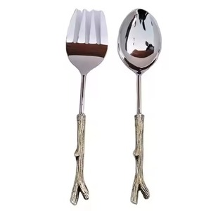 Juego de Cubiertos de Metal Premium para Servir Ensaladas, Cuchara y Tenedor Decorativos para Banquetes y Cenas en Casa - Product Image 5