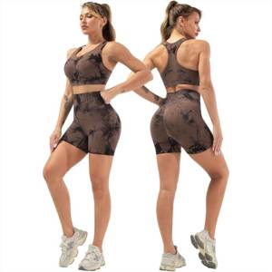 Conjunto de leggings y sujetador deportivos de sublimación personalizados de alta calidad para actividades deportivas para damas, tela transpirable, conjunto de gimnasio a bajo precio. - Product Image 5