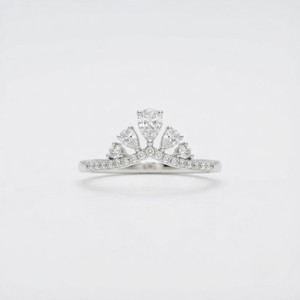 Anillo de compromiso de moissanita con forma de corona para mujer, de plata 925, con corte de pera y engaste pavé, estilo romántico, joyería de banda. - Product Image 1