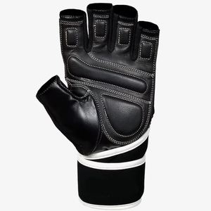 Half Finger Weight Lifting <b>Gloves</b> Black Polyester Gym Fitness Cycling Unisex Adjustable Wrist Strap 0.5kg - Product Image 3