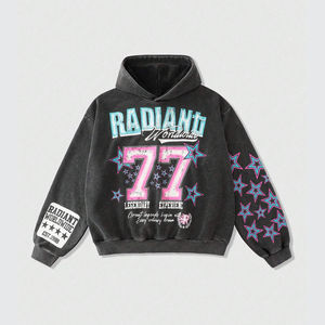 Sweat à capuche personnalisé OEM pour homme, épais et lourd, avec impression graphique sérigraphiée, coupe courte, idéal pour l'hiver - Product Image 1