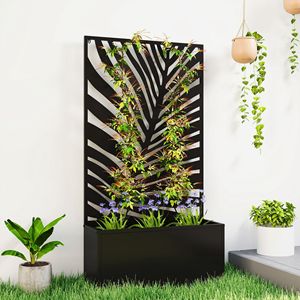 Fioriera da Giardino in Metallo Autoportante o da Parete con Traliccio per Piante Rampicanti - Product Image 2