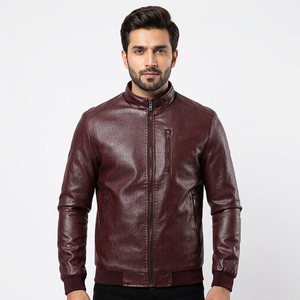 2026 Men's High Street Style Genuine Leather Jacket Zipper Stand Collar <b>Fur</b> <b>Trim</b> Sherpa Lined-OEM Service Winter Ready - Product Image 6