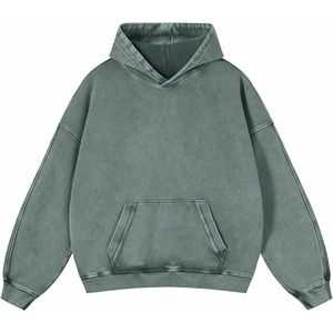 Sweat à capuche pour homme, coupe classique, manches longues, 100% coton, lavage acide, doublure polaire solide de haute qualité, impression personnalisée. - Product Image 6