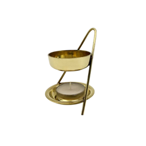 Modern Gold Polished Brass Incense Burner Metal <b>Holder</b> & Censer For Home Fragrance Meditation And Spiritual Decor In Best Price - Product Image 1