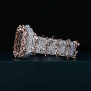 Reloj de Lujo con Diamantes, Acero Inoxidable, Resistente al Agua, Movimiento Mecánico ETA, Caja Cuadrada de 41MM, Esfera con Números Romanos - Product Image 4