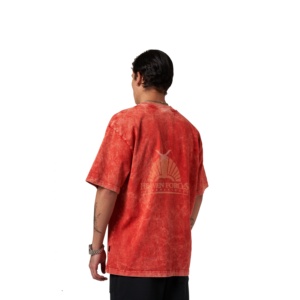 Camiseta cuadrada con lavado ácido para hombre, camisetas con timbre para hombre, Camiseta lisa de algodón de alta calidad para hombre, ropa informal, tarifa al por mayor OEM - Product Image 2