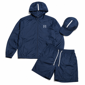 Chaqueta cortavientos con capucha y cremallera de diseño personalizado, reactiva al agua, impermeable, con patrón que cambia con el agua, para hombre. - Product Image 5