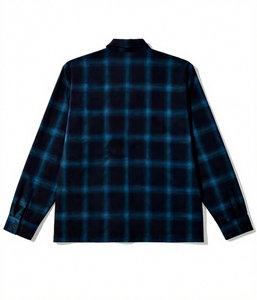 Wholesale Streetwear <b>Flannel</b> Shirt <b>Jacket</b> Long Sleeve Plaid Polyester Lined Breathable - Product Image 4