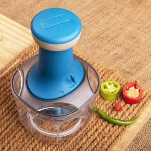 Personalización Multifunción Molienda de ajo Plástico Prensa manual Cortador de alimentos y vegetales Manual Push Chopper - Product Image 4