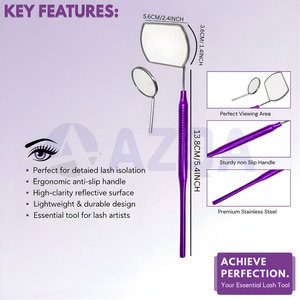 Stainless Steel Purple Coated <b>Eyelash</b> Mirror Anti Fog Dental Style Lash Extension Mirror for Precise Viewing - Product Image 4