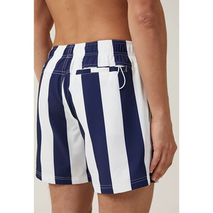 Shorts de Playa para Hombre, a Rayas, Transpirables, de Cintura Media, con Cordón Ajustable, de Secado Rápido, Casuales, de Poliéster, Personalizables - Product Image 5