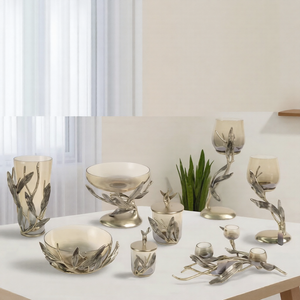 Metal Glass Candle Holder <b>Decoration</b> Light Luxury Wedding Party Table Home Dinner Ware Concrete Unique Candle <b>Jar</b> - Product Image 1