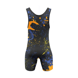 Sublimation Printed Stretch Wrestling Singlet <b>Men</b> Sportswear <b>Bodysuit</b> Custom Front Color Blocked Quick Dry Breathable Training - Product Image 4