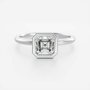 Bague de fiançailles solitaire de luxe en or massif 14 carats avec diamant de laboratoire taille Asscher classique de 1 à 4 carats, certifiée IGI, cadeau unisexe - Product Image 4