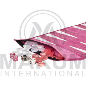 Portable Genuine Leather Backgammon Roll up Travel Backgammon Game Bag <b>Set</b> Scroll Backgammon <b>Set</b> for Adults Kids - Product Image 4