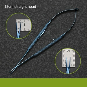 1 pièce Porte-aiguilles Castroviejo avec verrouillage, pointe droite et courbée, pince à clipser, outils pour paupières en titane, outils de précision en titane - Product Image 5