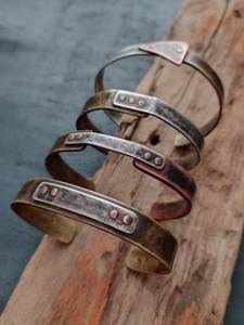 <b>Copper</b> Alloy Cuff <b>Bracelet</b> Multi Metal Braided Vintage Style Unisex Gift Jewelry Rose Gold Plated - Product Image 2
