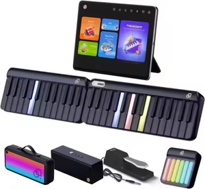เครื่องดนตรีคีย์บอร์ดแบบเต็มสีพร้อมไฟ LED สีสันสดใส ลำโพงอัจฉริยะ รองรับการร้องเพลงแบบอินเทอร์แอคทีฟ - Product Image 4