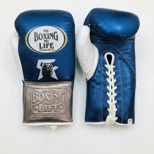 ราคาโรงงาน ถุงมือชกมวยแบบสั่งทำพิเศษ No Boxing No Life หนังแท้ คุณภาพระดับมืออาชีพ แบบผูกเชือก สำหรับฝึกซ้อมและแข่งขัน สำหรับผู้ใหญ่ - Product Image 4