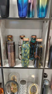 Nueva botella de agua de cobre Premium con recipiente de agua de cobre pulido liso brillante de vidrio para beber agua y regalo India - Product Image 6