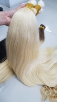 Meilleures ventes en ligne! Extensions de cheveux humains vietnamiens bruts blond cendré VRAC avec élastique Cheveux humains lisses et brillants
