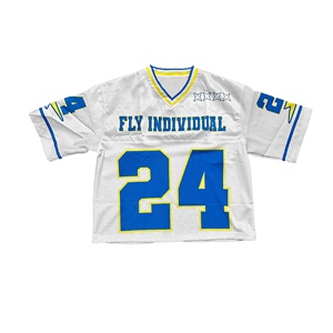 Camiseta de Fútbol Amarilla Personalizada para Hombre, Cuello Mao, Tejido de Sarga, Tejido de Punto Ecológico, Ajuste Holgado, Estampado de Números Grandes, Transpirable - Product Image 3