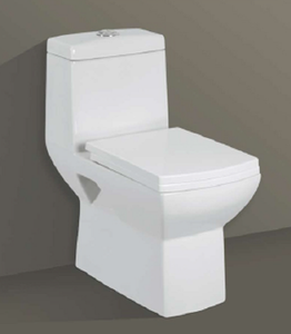 Inodoro Cuadrado Suspendido de Cerámica sin Borde RUBBIC-5026 de Una Pieza con Doble Descarga y Sifón para Baños de Villas, Hoteles y Escuelas - Product Image 3